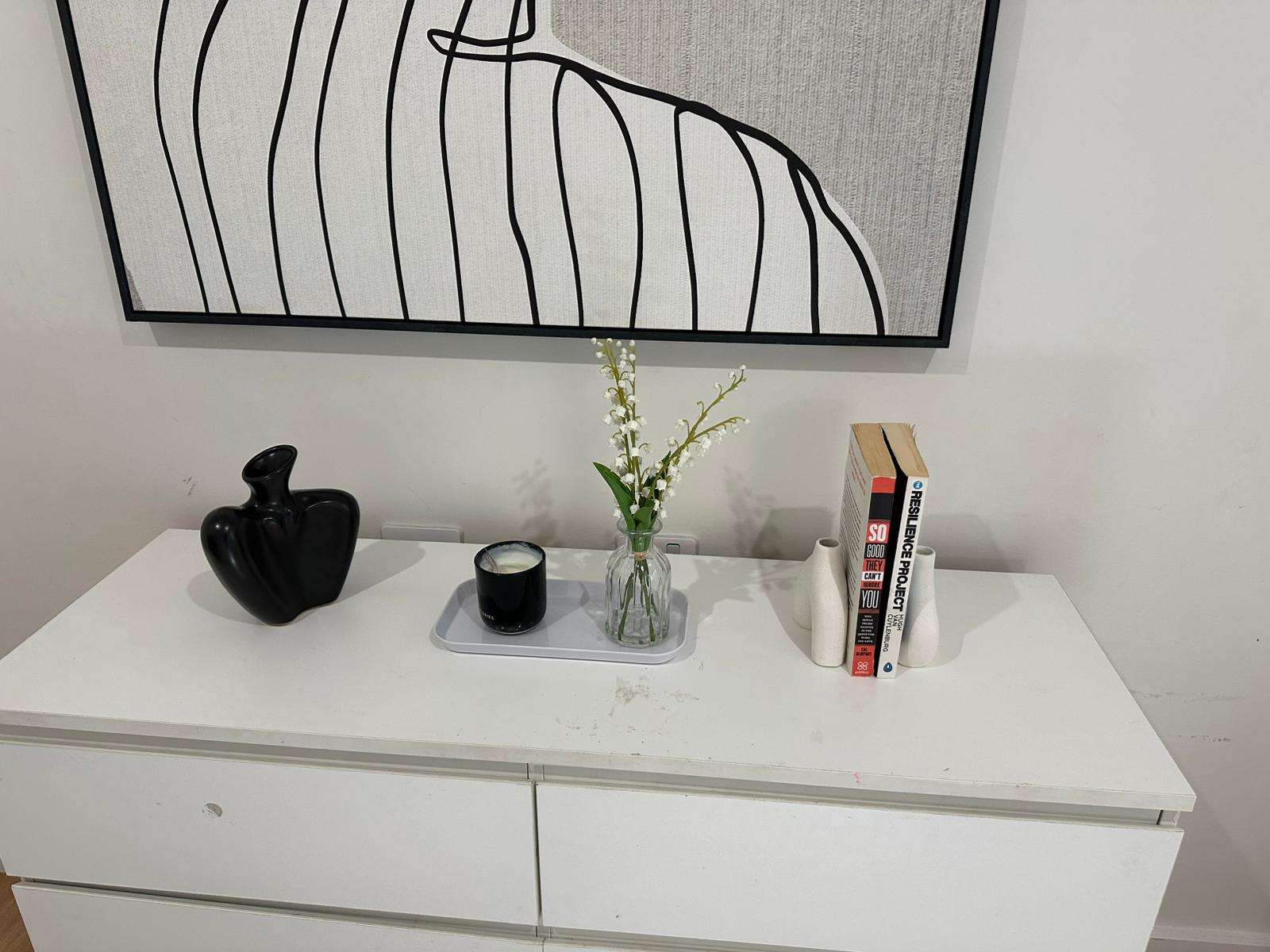 Canberra home staging detail with artwork and soft furnishings